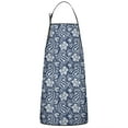 thumbnail image 1 of Blue Pioneer Flower and Paisley Pattern Apron-Garden Aprons for Women with Pockets-Cotton Linen Waterproof Kitchen Cooking Gardening Aprons Adjustable for Kitchen,Cooking,BBQ and Salon 33x27 Inch, 1 of 7