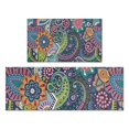 thumbnail image 1 of Blue Pioneer Flower and Paisley Pattern Kitchen Rugs Sets Of 2,Anti Fatigue Kitchen Mat Rugs Non Slip Washable,Decorative Kitchen Floor Mats for Kitchen,Sink,Laundry,17"x30"+17"x47", 1 of 7