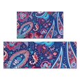 thumbnail image 1 of Blue Pioneer Flower and Paisley Pattern Kitchen Rugs Sets Of 2,Anti Fatigue Kitchen Mat Rugs Non Slip Washable,Decorative Kitchen Floor Mats for Kitchen,Sink,Laundry,17"x30"+17"x47", 1 of 7