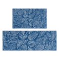 thumbnail image 1 of Blue Pioneer Flower and Paisley Pattern Kitchen Rugs Sets Of 2,Anti Fatigue Kitchen Mat Rugs Non Slip Washable,Decorative Kitchen Floor Mats for Kitchen,Sink,Laundry,17"x30"+17"x47", 1 of 7