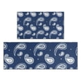 thumbnail image 1 of Blue Pioneer Flower and Paisley Pattern Kitchen Rugs Sets Of 2,Anti Fatigue Kitchen Mat Rugs Non Slip Washable,Decorative Kitchen Floor Mats for Kitchen,Sink,Laundry,17"x30"+17"x47", 1 of 7