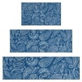 thumbnail image 1 of Blue Pioneer Flower and Paisley Pattern Kitchen Rugs Sets Of 3,Kitchen Runner Rugs Non Skid Washable,Decorative Kitchen Floor Mats for Kitchen,Sink,Laundry,17"x30"+ 17"x47" + 17"x59", 1 of 6