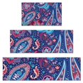 thumbnail image 1 of Blue Pioneer Flower and Paisley Pattern Kitchen Rugs Sets Of 3,Kitchen Runner Rugs Non Skid Washable,Decorative Kitchen Floor Mats for Kitchen,Sink,Laundry,17"x30"+ 17"x47" + 17"x59", 1 of 6
