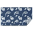 thumbnail image 1 of Blue Pioneer Flower and Paisley Pattern Rectangle Tablecloth 60"x102",Waterproof Polyester Rectangle Table Cloth, Wipeable Spillproof Polyester Tablecloth for Dining, Camping, Indoor and Outdoor, 1 of 6