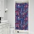 thumbnail image 1 of Blue Pioneer Flower and Paisley Pattern Shower Curtain 36"x72" ,Bathroom Decorative Shower Curtains Set with 12 Hooks,Modern Waterproof Washable Shower Curtain, 1 of 6