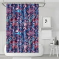 thumbnail image 1 of Blue Pioneer Flower and Paisley Pattern Shower Curtain 72"x72" ,Bathroom Decorative Shower Curtains Set with 12 Hooks,Modern Waterproof Washable Shower Curtain, 1 of 6