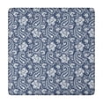 thumbnail image 1 of Blue Pioneer Flower and Paisley Pattern Square Fitted Tablecloth with Elastic Edge,Square Table Cover,Washable Elastic Table Cover for Home Kitchen Party Decor 34"x34", 1 of 6