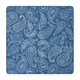thumbnail image 1 of Blue Pioneer Flower and Paisley Pattern Square Fitted Tablecloth with Elastic Edge,Square Table Cover,Washable Elastic Table Cover for Home Kitchen Party Decor 34"x34", 1 of 6