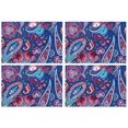 thumbnail image 1 of Blue Pioneer Flower and Paisley Pattern Summer Placemats Table Placemats Set Of 4-Linen Kitchen Washable Placemats Table Mats 11.8"x17.7" Non-Slip Heat Resistant, 1 of 6