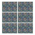 thumbnail image 1 of Blue Pioneer Flower and Paisley Pattern Summer Placemats Table Placemats Set Of 6-Linen Kitchen Washable Placemats Table Mats 11.8"x17.7" Non-Slip Heat Resistant, 1 of 5