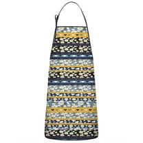 Blue Pioneer Flower Striped Pattern Apron-Garden Aprons for Women with Pockets-Cotton Linen Waterproof Kitchen Cooking Gardening Aprons Adjustable for Kitchen,Cooking,BBQ and Salon 33x27 Inch