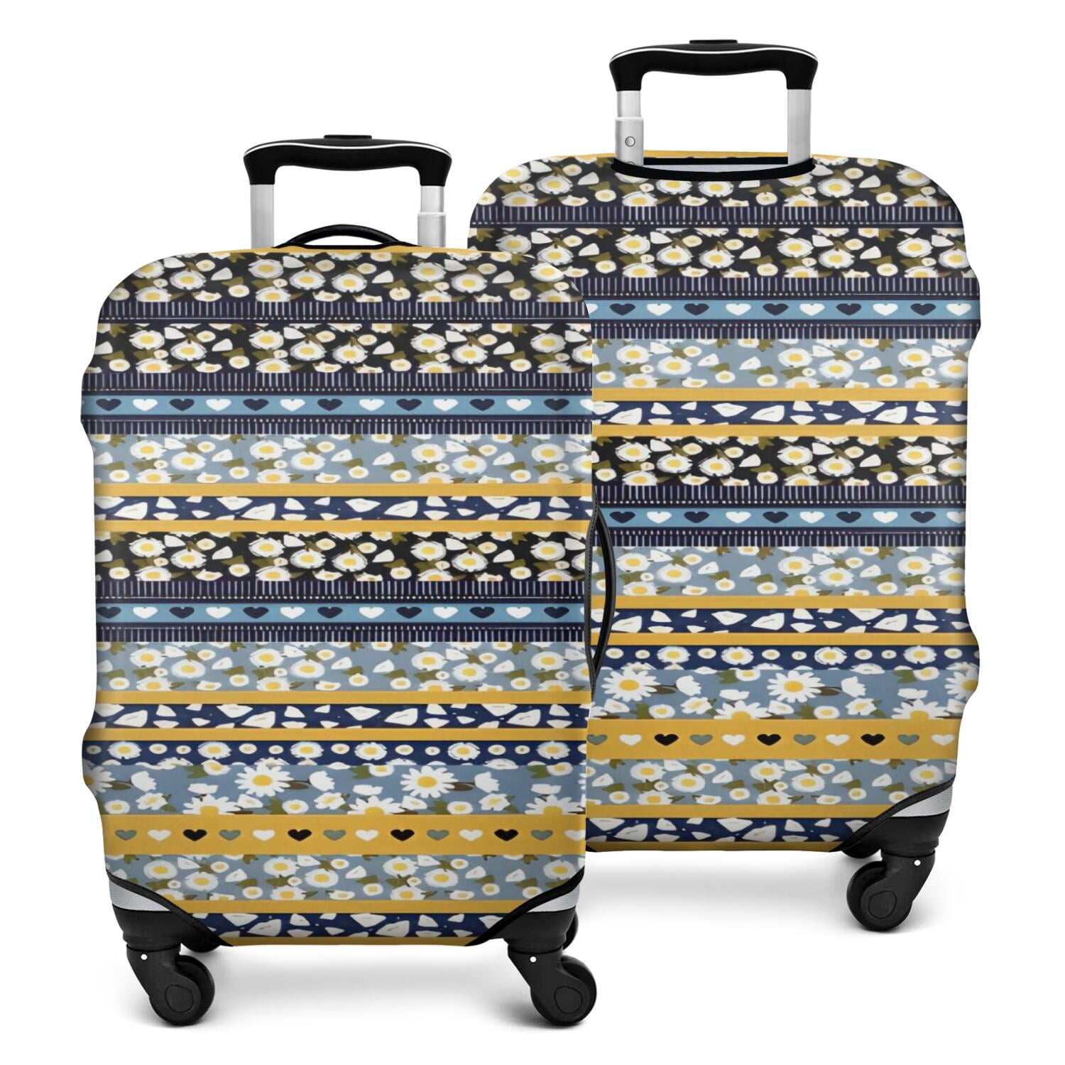 Luggage Cover Pattern Blue Pioneer Flower Striped Pattern Luggage Cover Fashion Suitcase ...