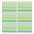 thumbnail image 1 of Blue Pioneer Flower Striped Pattern Summer Placemats Table Placemats Set Of 6-Linen Kitchen Washable Placemats Table Mats 11.8"x17.7" Non-Slip Heat Resistant, 1 of 5