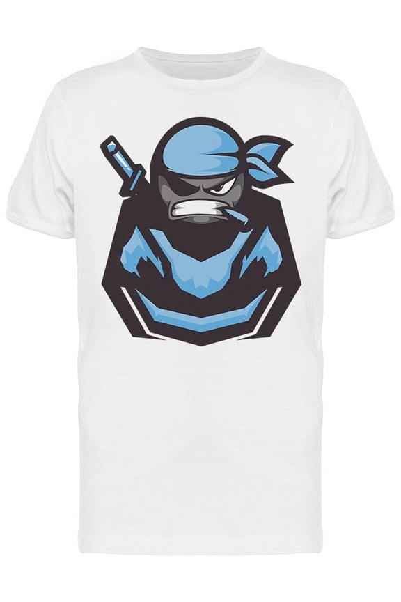Blue Pirate E Sport Icon T-Shirt Men -Image by Shutterstock, Male Large