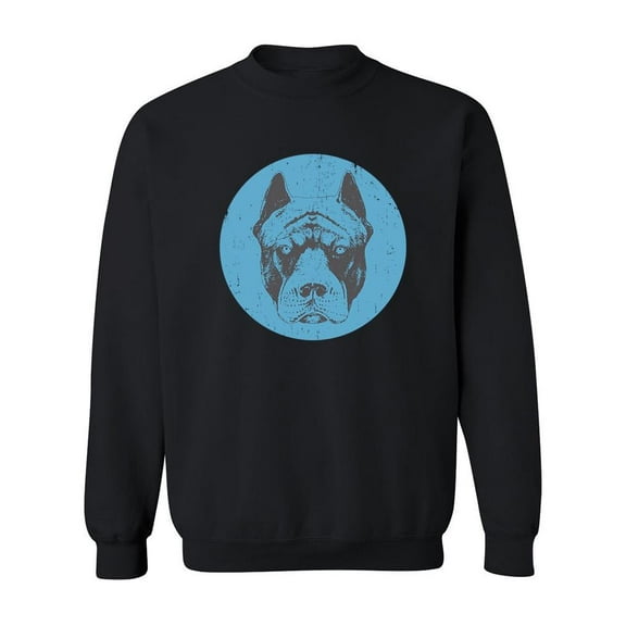 Blue Pitbull Head Sweatshirt Men -Image by Shutterstock, Male x-Large