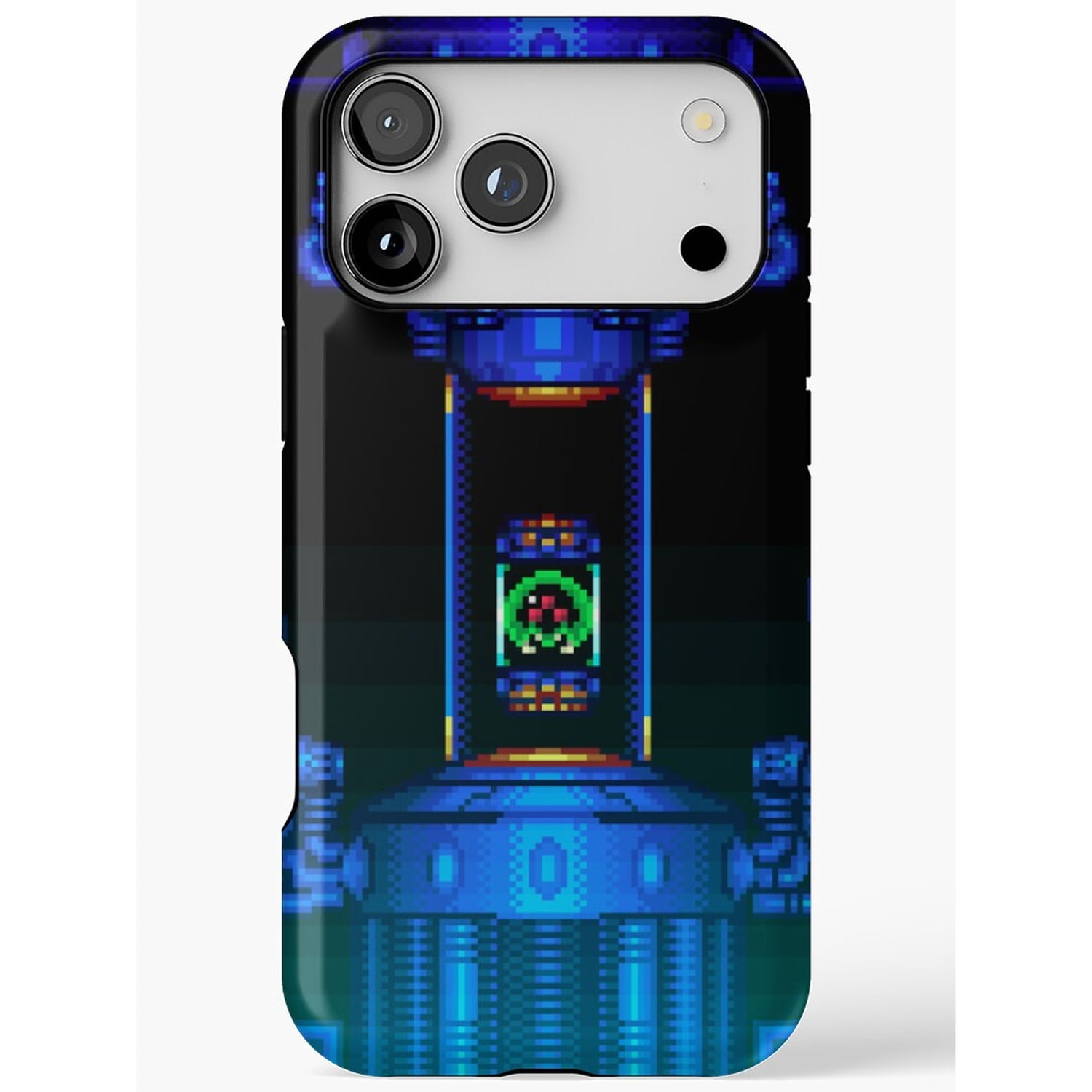 Blue Pixel Art Sci-Fi Chamber Tough Case for Apple iPhone Series ...