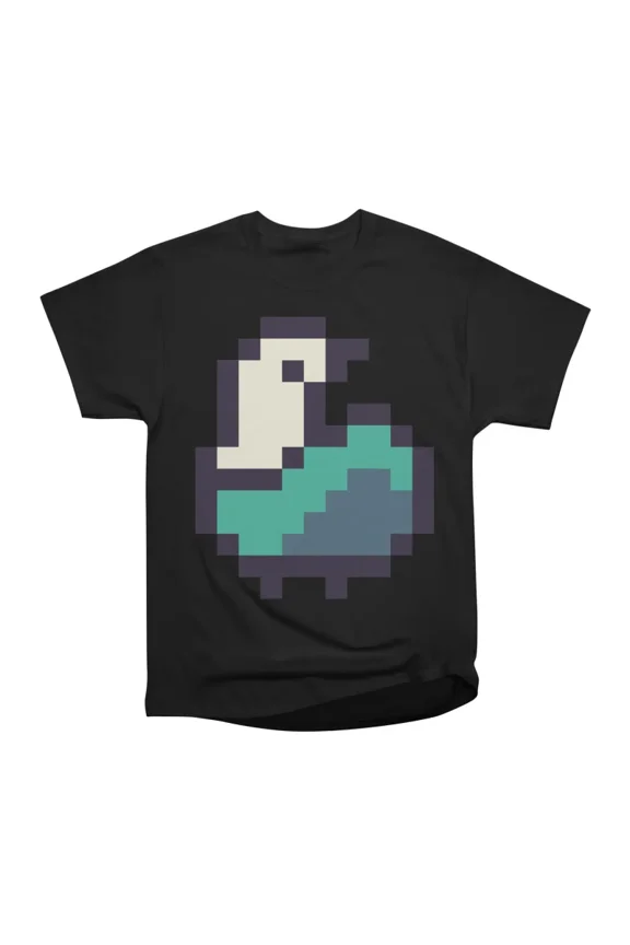 Blue Pixel Bird T-Shirt Tee Gift For Him Merch For Her Apparel For Friend