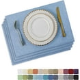 thumbnail image 1 of Blue Placemats Set of 4 Heat Resistant Farmhouse Boho Placemats Burlap Cloth Place Mat Dining Table Place Mats Kitchen Table Mats, Blue, 1 of 5