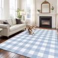 thumbnail image 1 of Blue Plaid Area Rugs 5x7 ft Retro Farmhouse Blue White Plaid Washable Rug Non Slip Indoor Carpet Absorbent Floor Mat for Living Room Bedroom Dining Room, 1 of 9