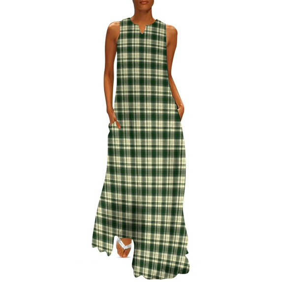 Blue Plaid Dress Retro Checkerboard Kawaii Maxi Dress Street Fashion Bohemia Long Dresses Spring V Neck Custom Clothing Big Size