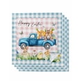 thumbnail image 1 of Blue Plaid Easter Cloth Napkins Set of 4 Reusable Dinner Napkins, Truck Spring Floral Bunny Animals Cocktail Napkin Washable Table Napkins for Wedding/Holiday Party/Baby Shower 20"x20", 1 of 7