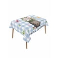 thumbnail image 1 of Blue Plaid Groundhog Table Cloth, Waterproof Tablecloth for Rectangle Tables, Spring Floral Butterfly Botanical Reusable Washable Fabric Table Cover for Restaurant Kitchen Dining Tables 52"x70", 1 of 9