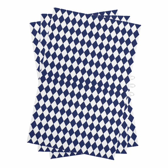 Blue Plaid Kitchen Towels Set of 3, Water Absorbent Dish Towel, Modern Minimalist Geometric Gingham Checkered Decorative Hand Towels - Quick Drying Cloth for Cooking Baking, 18x28 Inch