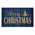 thumbnail image 1 of Blue Plaid Merry Christmas Printed Outdoor Door Mat, design by Andrea Jasid Grassi, 18"x30", 1 of 8
