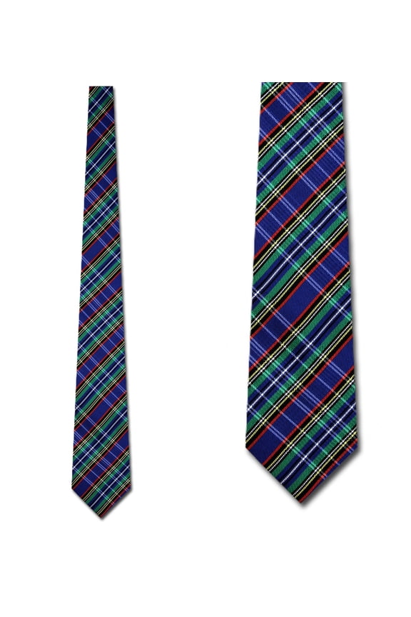 Blue Plaid Necktie Mens Tie