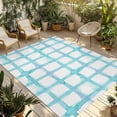thumbnail image 1 of Blue Plaid Outdoor Rug for Patio/Deck/Porch, Non-Slip Large Area Rug 5 x 7 Ft, Farmhouse Buffalo Check Stripes Modern Geometric Indoor Outdoor Rugs Washable Area Rugs, Camping Rug Carpet Runner, 1 of 8