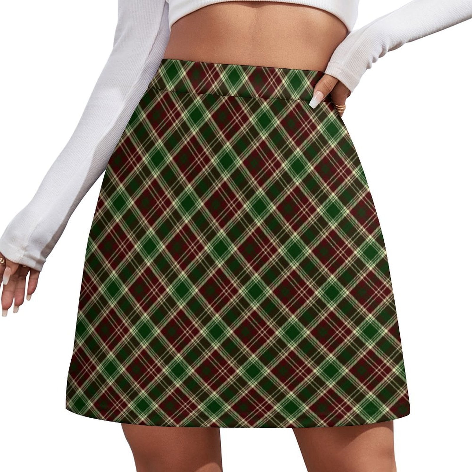 Elegant Vintage Blue Print Women's Linen Pocket Skirt