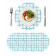 thumbnail image 1 of Blue Plaid Round 13 Inch Placemats Set of 4, Farmhouse Buffalo Check Stripes Modern Geometric HeatResistant Non Slip Place Mats for Dining Table, Wipeable Braided Kitchen Table Mats for Housewarming, 1 of 9
