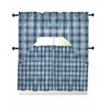 thumbnail image 1 of Blue Plaid Swag Curtains for Living Room/Bedroom Windows, Modern Simple Watercolor Buffalo Lattice Kitchen Curtains and Valances Set 36 Inch Length, Light Filtering Swags Valance Curtain Panels, 1 of 5
