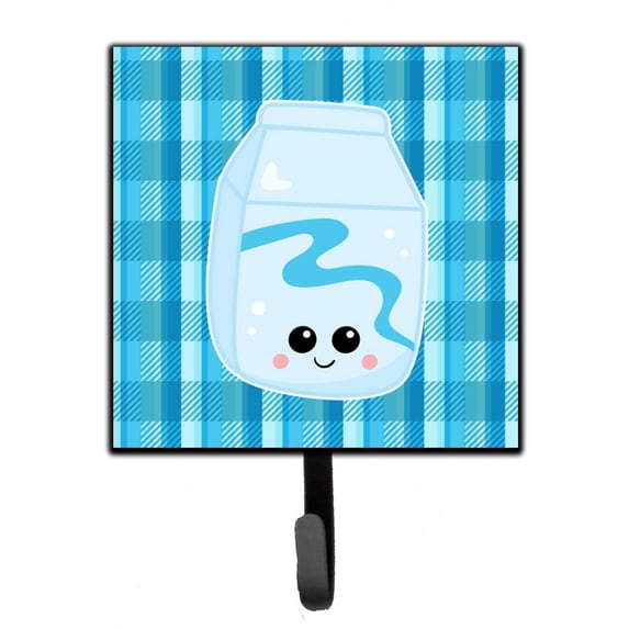 Blue Plaid and Milk Leash or Key Holder