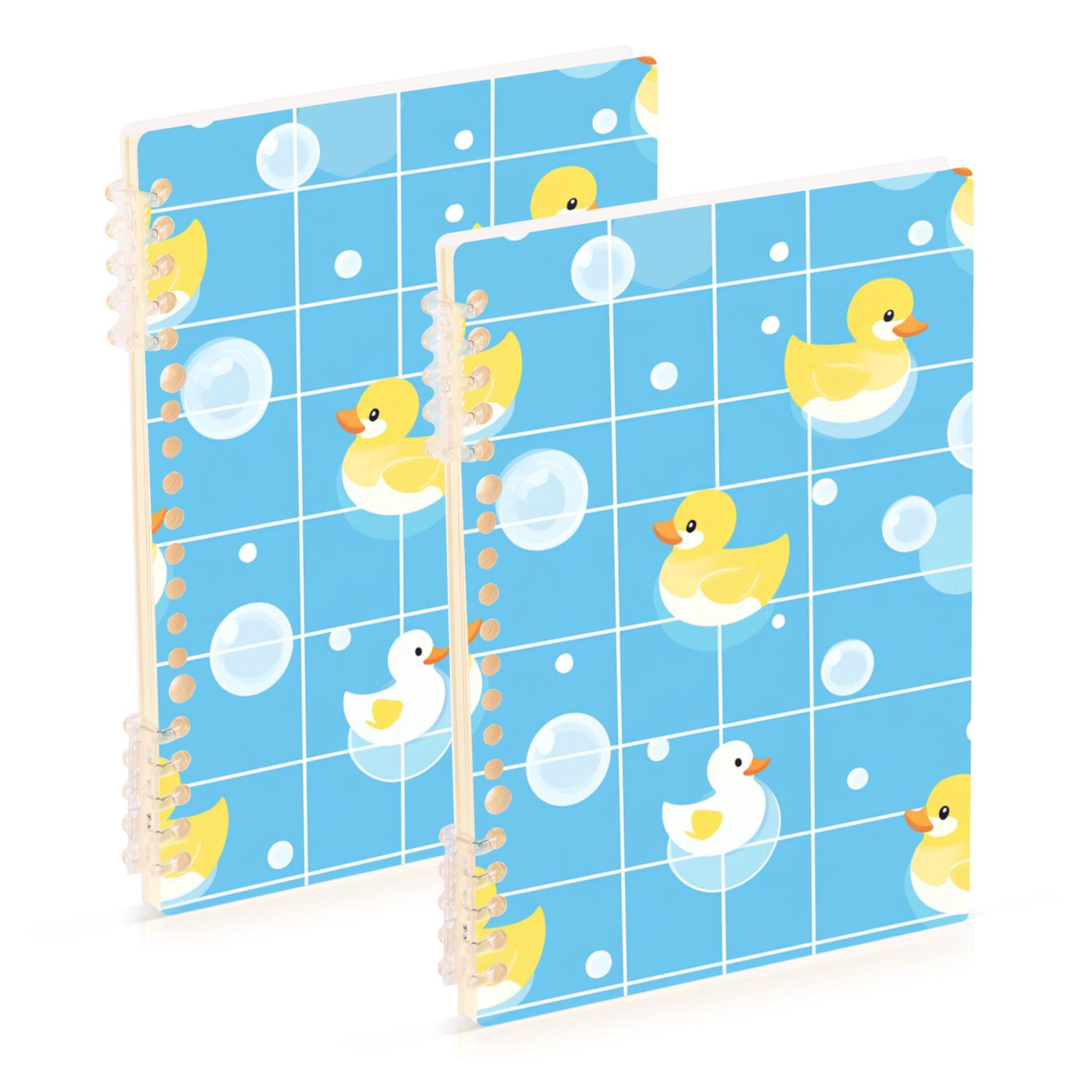 Blue Plaids Rubber Ducks Bubbles Notebook Detachable Coil Notebook ...