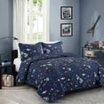 thumbnail image 1 of Blue Planet Universe Theme Kids Quilt Set Toddler Stars Space Galaxy Rocket Design Twin Size Quilt for Toddler Bed Quilted Bedspread Coverlet with Pillow Shams (Pandora, Twin), 1 of 3