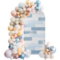 Blue Plank Arch Backdrop Covers 7.2 FT, Coastal Blue White Distressed ...