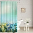thumbnail image 1 of Blue Plant Art Decor Shower Curtain,Green Abstract Flowers Bathroom Decor Polyester Fiber Plastic Rings Quick-Drying Waterproof for Bathtubs/Bathroom, 72x36 inches, 1 of 6