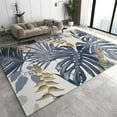 thumbnail image 1 of Blue Plant Leaves Area Rug, Retro Artistic Versatile Rug for Living Room, Hallway Carpet Washable Flannel Low-Pile with Non-Slip for Tea Table Sofa Entrance Dining Room 5x8ft, 1 of 7