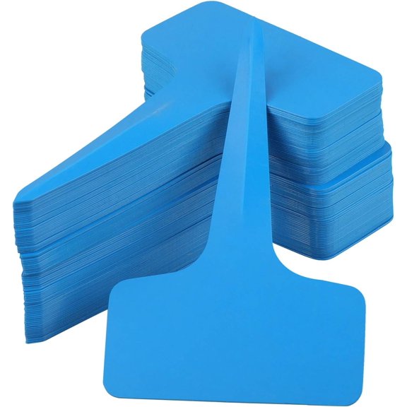 Blue Plant labels,100 Pcs 6 x10cm Plastic Plant T-Type Tags Nursery Garden Labels