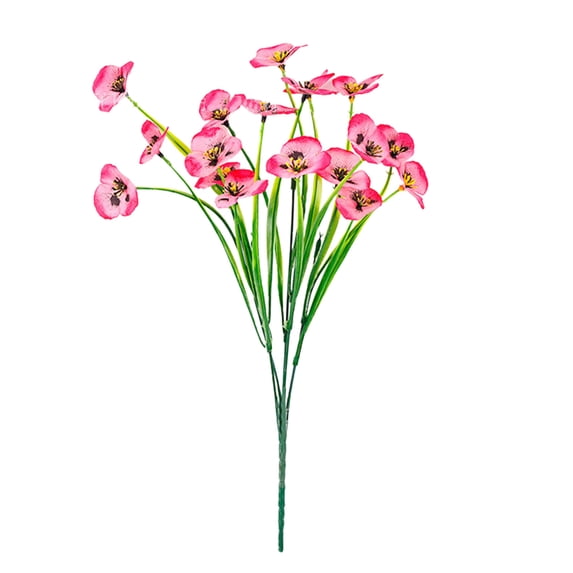 Blue Plastic Artificial Spring Grass Forked Pansy Flowers Home Decor ...