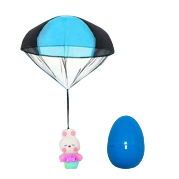 Blue Plastic Easter Egg Parachute Toy Blue Spring Game Kids Outdoor Activity Throwing Flying Fun Novelty Party Favor Hunt Supply