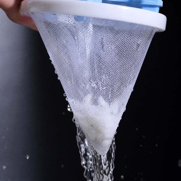Blue Plastic Floating Laundry Lint Catcher, Reusable Mesh Pet Hair Debris Filter Trap, Floating Washer Lint Remover For All Top Load Household Washing Machines 3.5*5.5 In