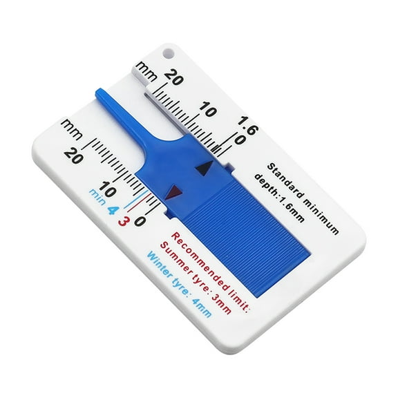 Blue Plastic Tire Tread Depth Gauge 0-20Mm Vernier Caliper Blue Color Portable Tire Tread Wear Indicator For Automotive Maintenance Easy To Read Scale For Measuring Tires
