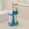 thumbnail image 1 of Blue Plastic Toothbrush Cup Rack & Stand | Space-Saving Bathroom Organizer for Couples | Detachable Design with Drainage | 26.5X13.5X8Cm, 1 of 6