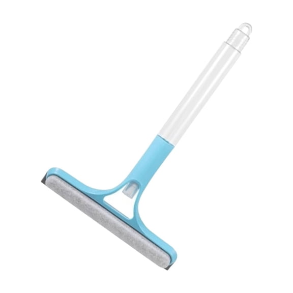 Blue Plastic Window Cleaner Squeegee, 37.5x21.5cm, Long Handle Ergonomic for Glass Doors & Car Windshield (1pc)