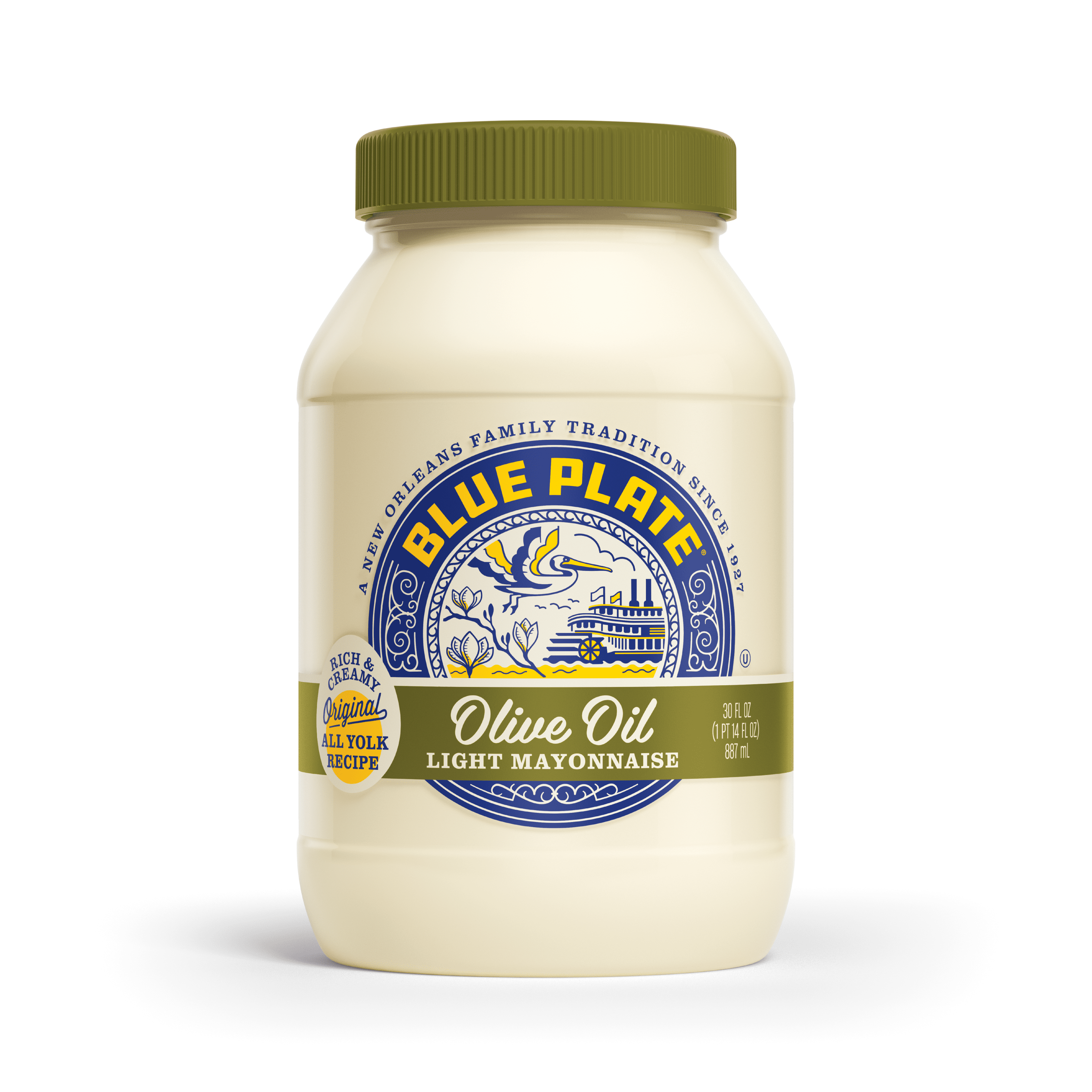 Blue Plate Light Mayonnaise with Olive Oil, 30 fl oz Jar