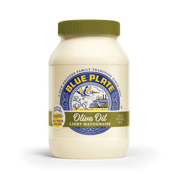 Blue Plate Light Mayonnaise with Olive Oil, 30 fl oz Jar