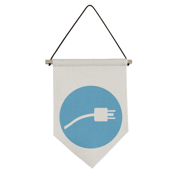 Blue Plug Cable Charging Cable Pattern Canvas Flag Hanging Wall Art Decor Banner