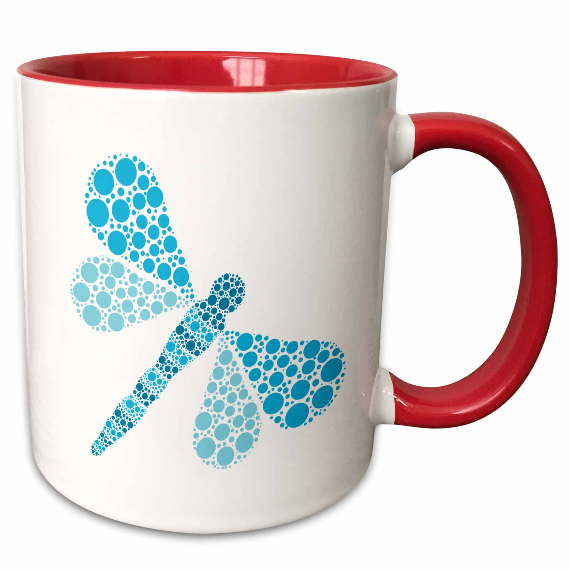 Personalized Monogram Mug - Two Tone Red & White Ceramic Coffee Cup, 11oz, Chevron Design - View #6